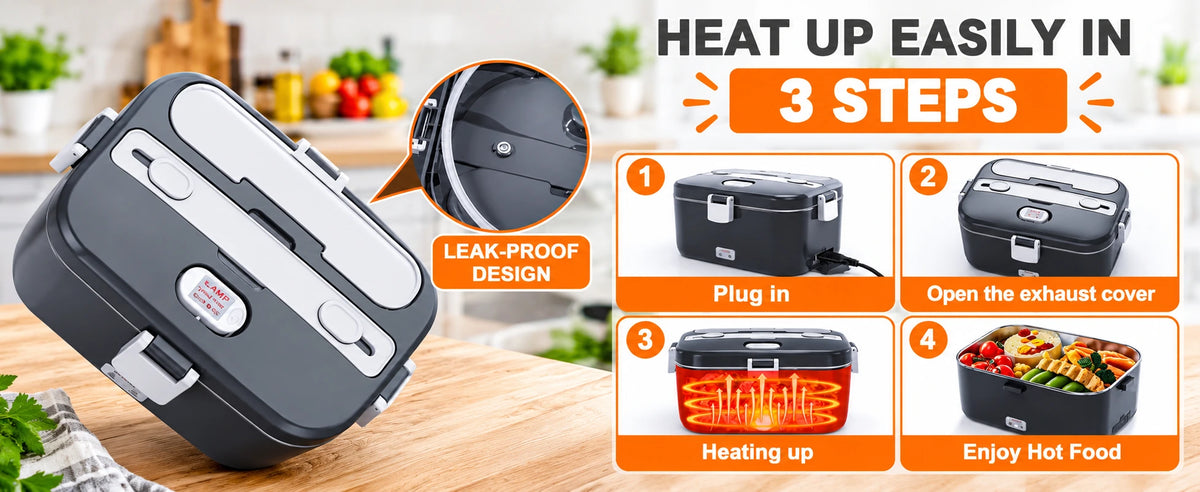 Portable Electric Lunch Box – Warm Meals at Work, in the Car & On the Go
