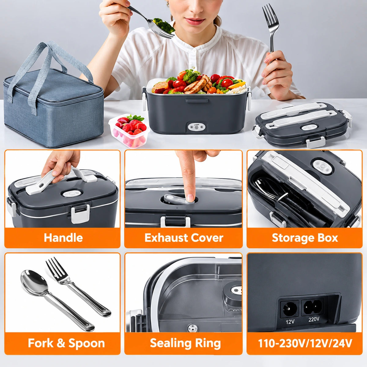 Portable Electric Lunch Box – Warm Meals at Work, in the Car & On the Go